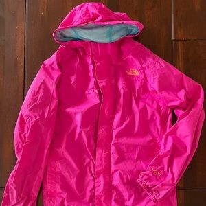 Girls North face rain jacket